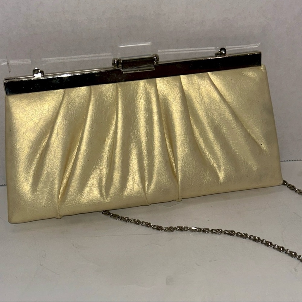 Jessica McClintock Elegant Gold Wristlet Clutch